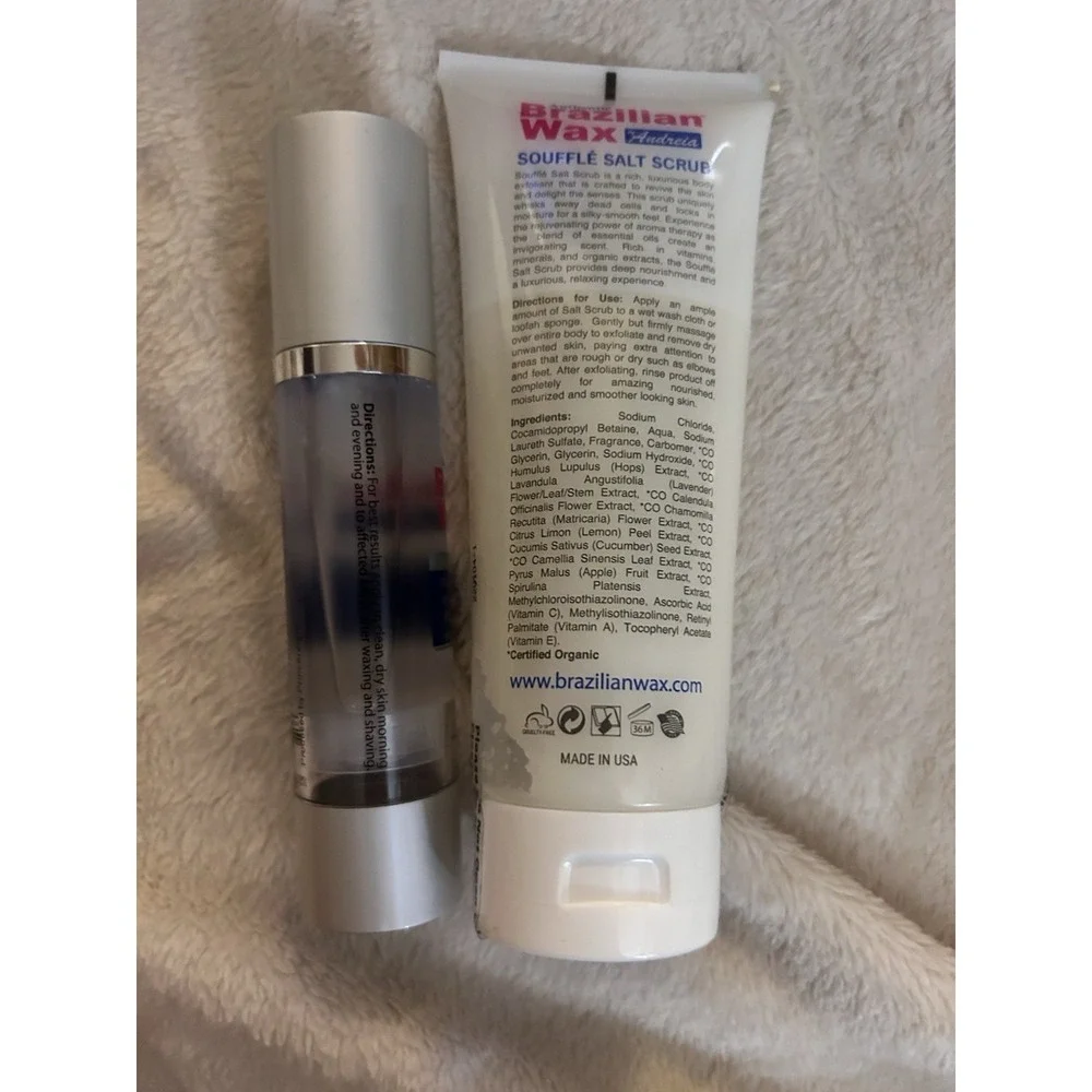 Souffle Salt Scrub Brazilian Wax By Andreia Salt Scrub &‎ Ingrown Hair Serum New